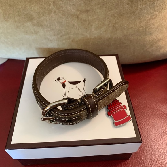 Coach Dog Coach Dog Collar Signature Brown Leather Poshmark